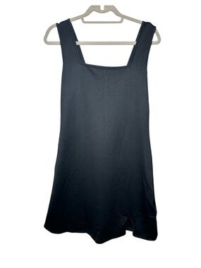 YOZY Black Square Neck Mini Pinafore Dress NWT — Size Large (8/10)